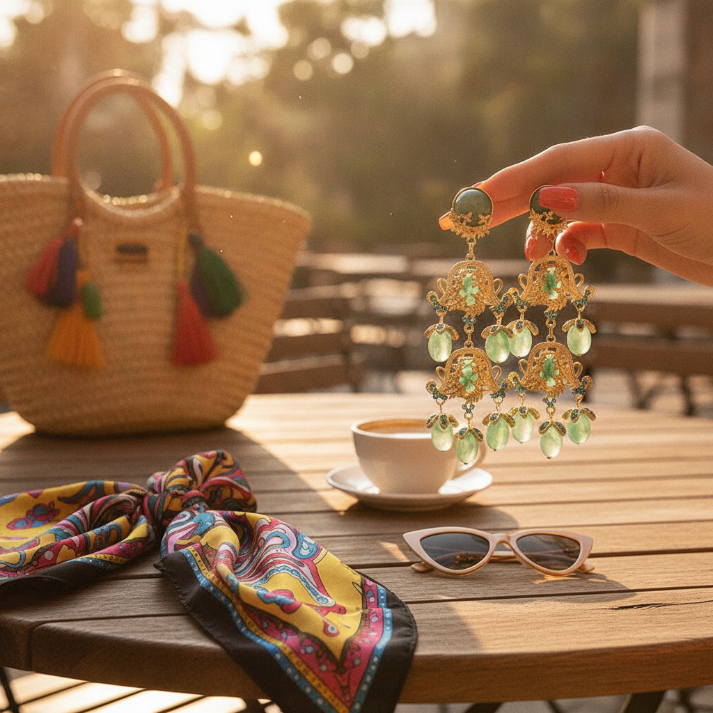 Diamond Cut Rhombus Fringe Earrings